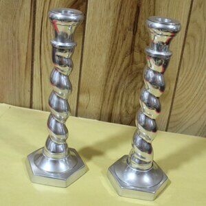 Vintage Silver Tone Home Interior Candle Holders